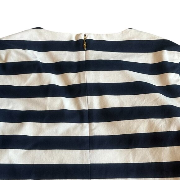 Draper James White Navy Stripe Shift Dress Nautical Vacation Travel Size 6 Women - Picture 6 of 10